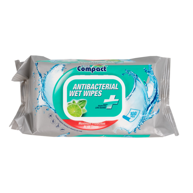 Salvetes mitrās COMPACT Antibacterial 100GAB