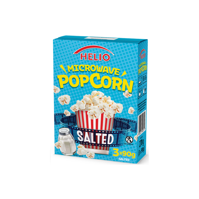 HELIO sāļais popkorns mikroviļņu krāsnij 3x90g