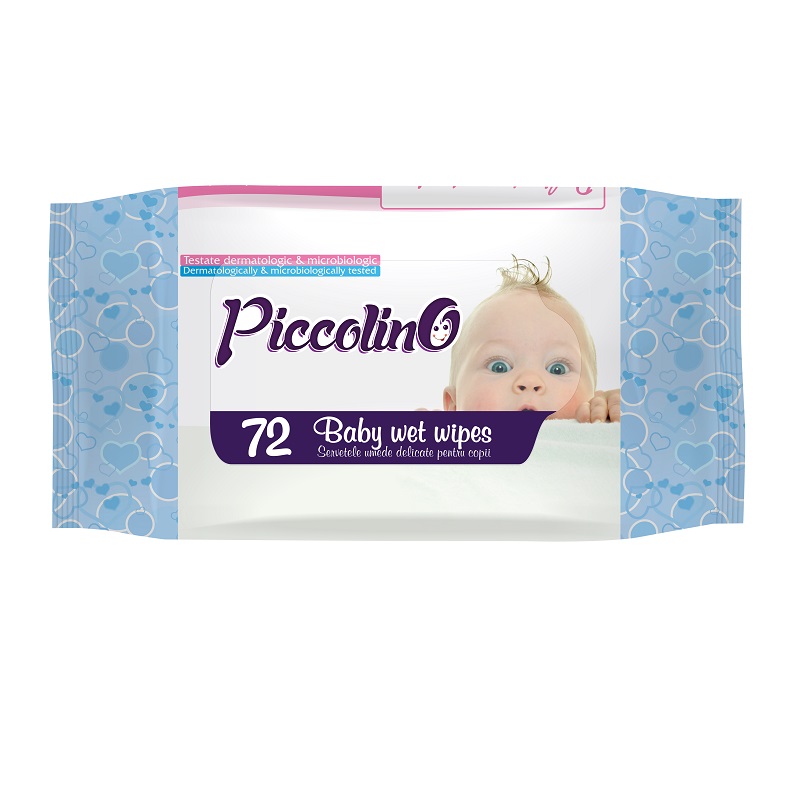 PICCOLINO bērnu mitrās salvetes zilas 72 gab